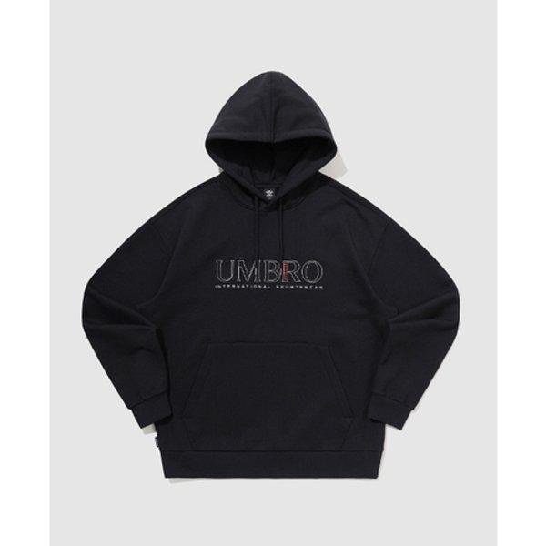 エッセンシャルプラス刺繡レタリングフード付きTシャツ共用BB UQ121CHD16 BL...