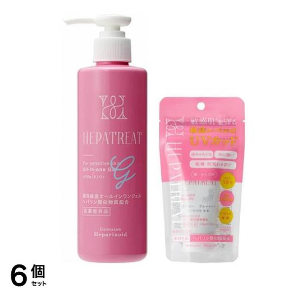 ヘパトリート 薬用保湿オールインワンジェル ポンプ 230g &薬用モイストUV 50g 6個セット