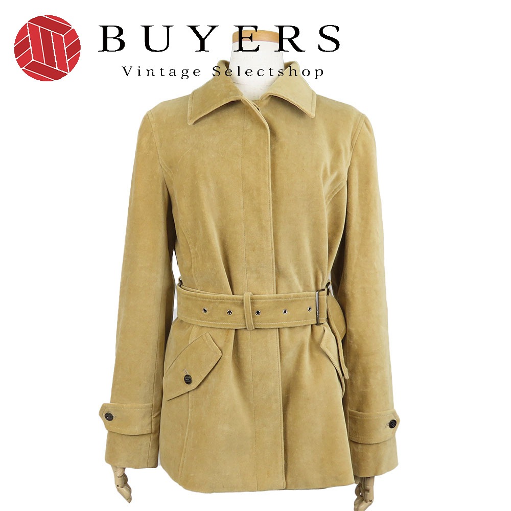 中古 ステンカラーコート 40 コットン ポリエステル ベージュ バーバリーロンドン ショート丈 アパレル レディース 女性