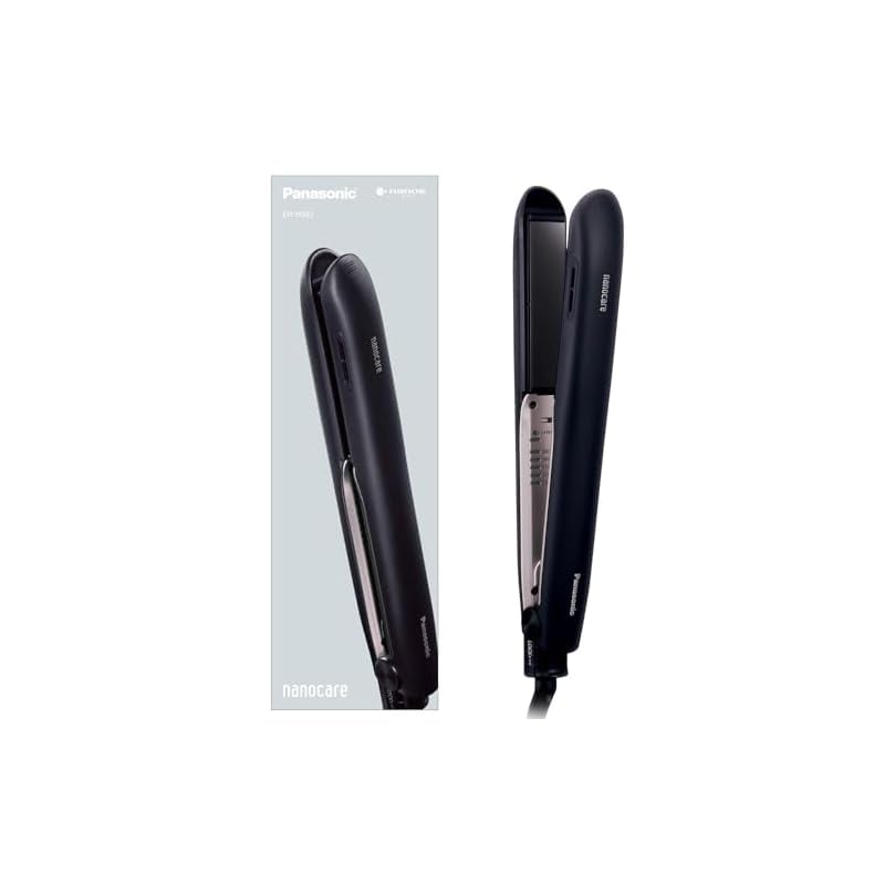 即納：パナソニック ヘアーアイロン ストレート用 ナノケア スムースグロスコーティング 海外対応 黒 EH-HS9J-K