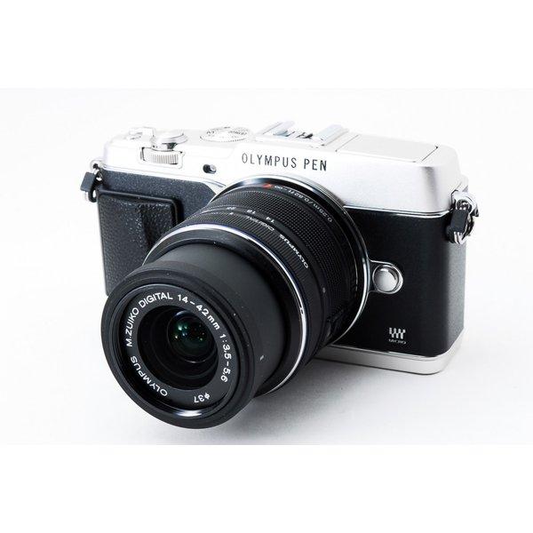 【中古】オリンパス OLYMPUS E-P5 シルバー レンズキット 美品 手ぶれ補正 ストラップ付きミラーレス一眼カメラ