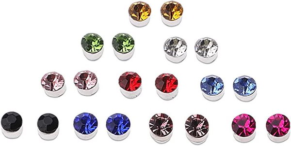 Qoo10] ラインストーン 穴を開けないピアス マル