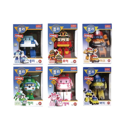 Robocar Poli [ロボカーポリー] ポリ+ロイ+アンバー+ヘリ+バキー+マーク 6セット