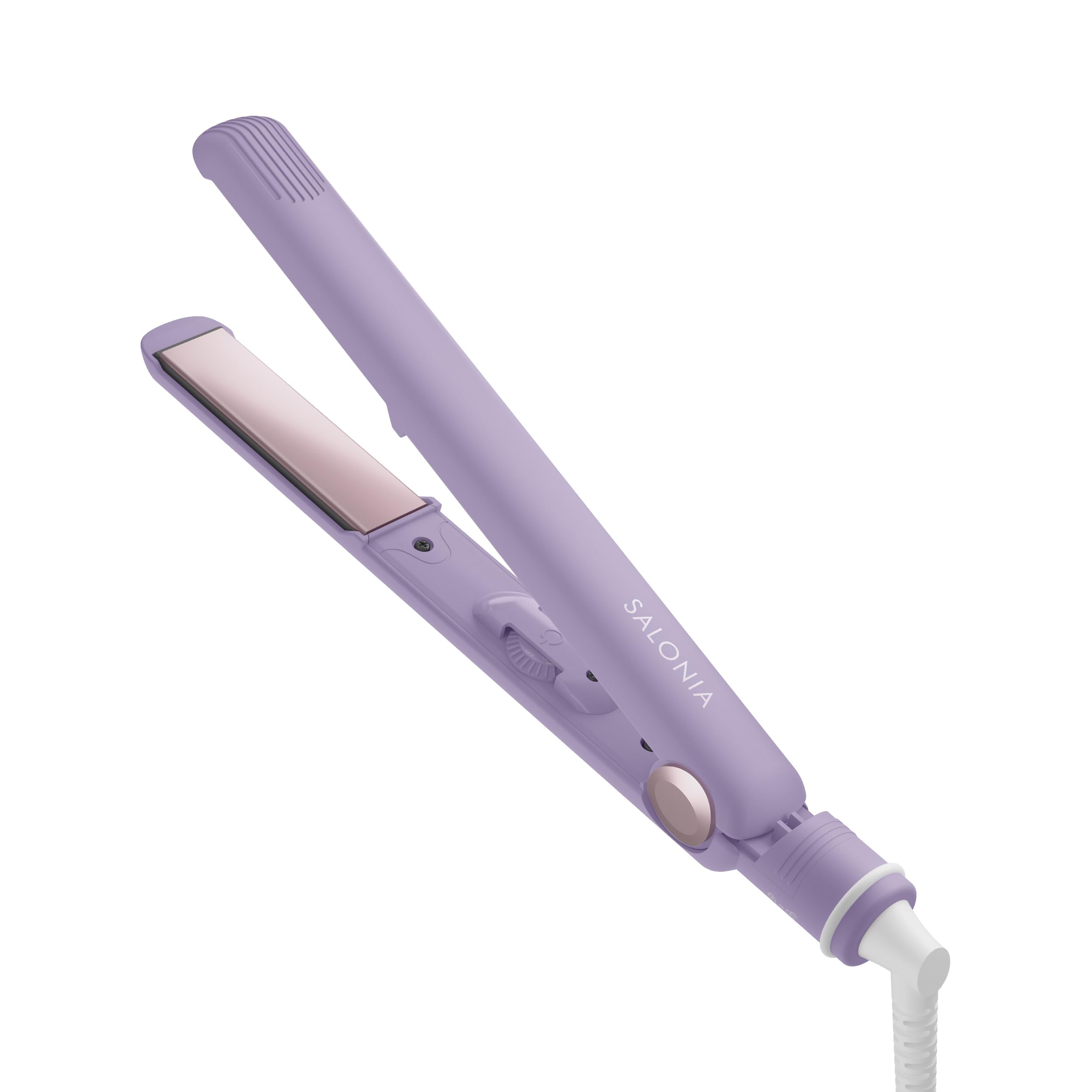2024年秋冬カラー SALONIA サロニア ストレートアイロン ヘアアイロン 24mm 耐熱ポーチ付 海外対応 SL-004SMM マイニュアンスパープル