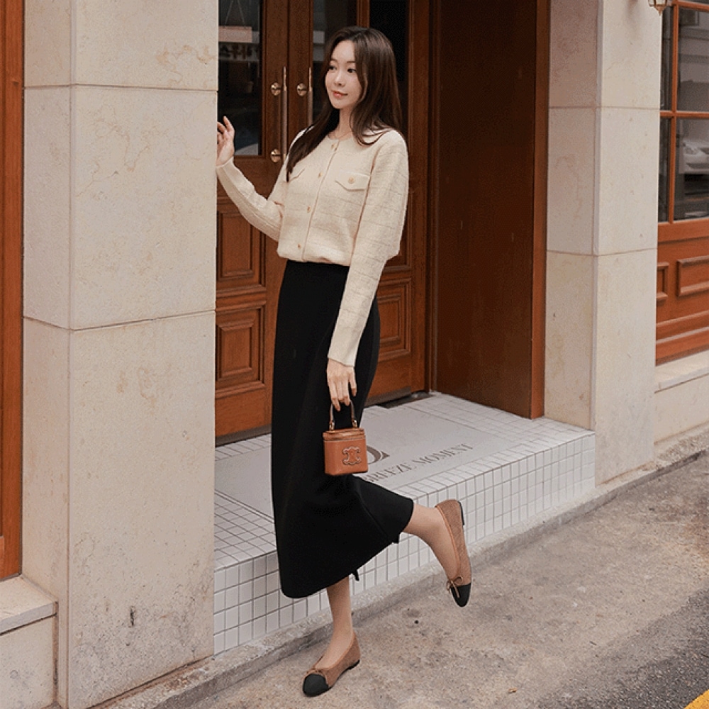 Click & Funny [ミンク] レンズスリット Hラインスカート [FREELサイズ]