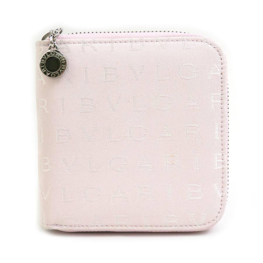 ブルガリ BVLGARI 二つ折り財布 キャンバス ライトピンク レディース h31459g