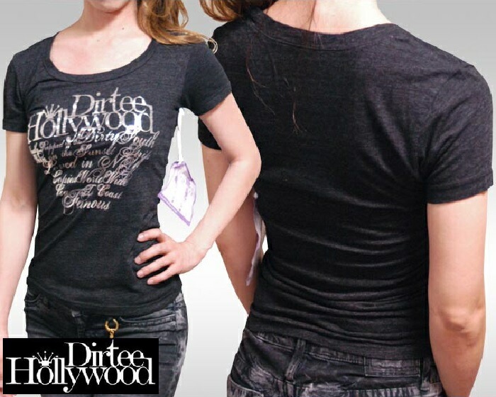 ダーティーハリウッド レディース Tシャツ Dirtee Hollywood BRANDED ブラック シルバー LA セレブ Safari サファリ LEON レオン オーシャンズ 雑誌 掲載 ブラ