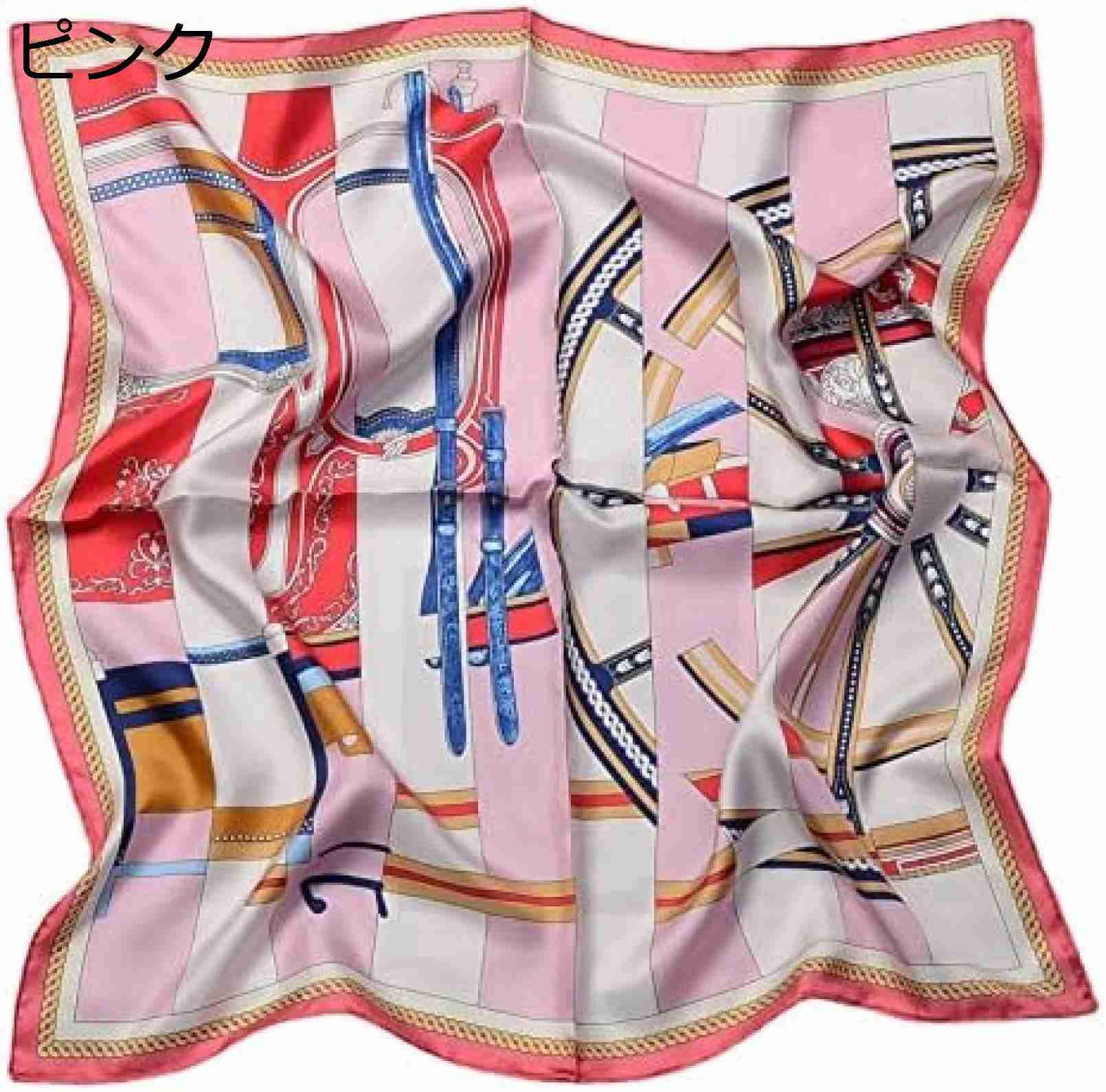 【20%OFFクーポン～】ストール スカーフ 大判 薄手 100% 70cm 正方形 馬車 オレンジ 肌触り 上品 おしゃれ 春 夏 マフラー 贈り物 海辺 日焼け防止 母の日 冷房対策 旅行