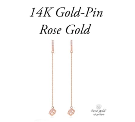 Ms519 14k Gold Pin ピアス ピンクゴールド カラー Allergy Minimize ギフトにおすすめ 韓国製品 人気商品 品質検査済 Best Item Jewelry 韓国配送