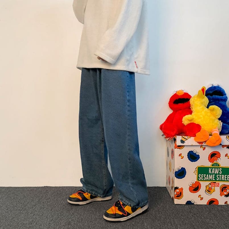 ボトムス パンツ ズボン ストレートパンツ ジーンズデニム Gパン フルレングス ゆる ブルーデニム シンプル カジュアル 無地 春 夏 秋 冬 オールシーズン シーズンレス 10代