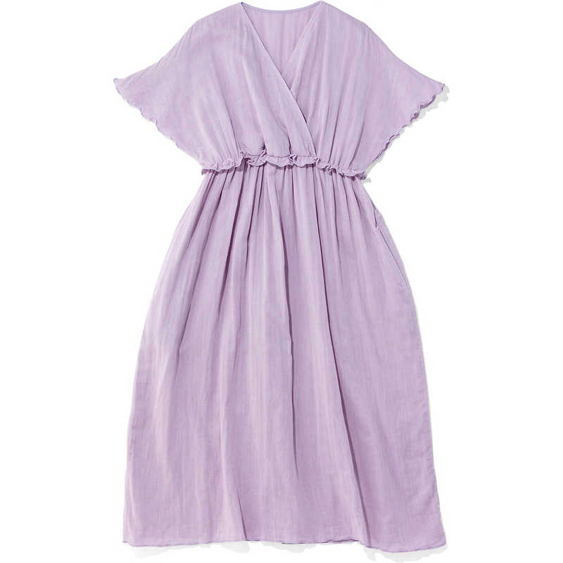 タオル美術館　シャルロット ガーゼカシュクールワンピース Ｌサイズ ラベンダー cococi beauty