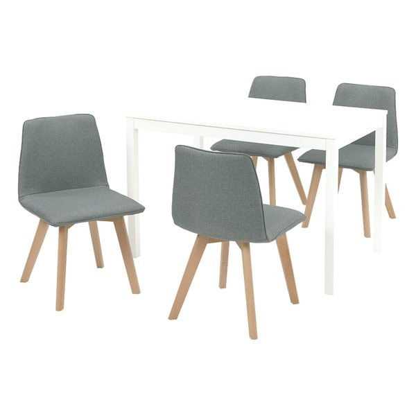 ダイニング5点セット 4人掛け テーブル×1チェア×4 ホワイト/グレー SH-8618WH-GY-5S