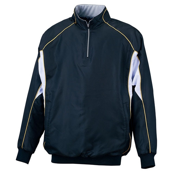 ゼット 野球ウエア 中綿ハーフジップジャンパー ブラック×ホワイト O BOV450A 1911