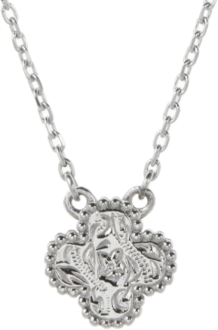 Piena ピエナサージカルステンレス316L ハワイアンジュエリー プルメリア フィオレ フラワー ミル打ち スクロール ネックレス レディース(シルバー)