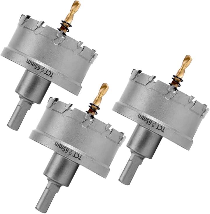 互換品現役電気工事士・大工推薦＆監修超硬 ステンレス ホールソー 穴あけ 電動ドリル ホルソー ホールカッター(65mm)