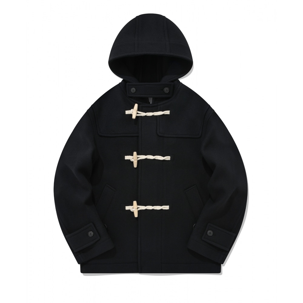 カバーナットウールハーフダッフルコートブラック