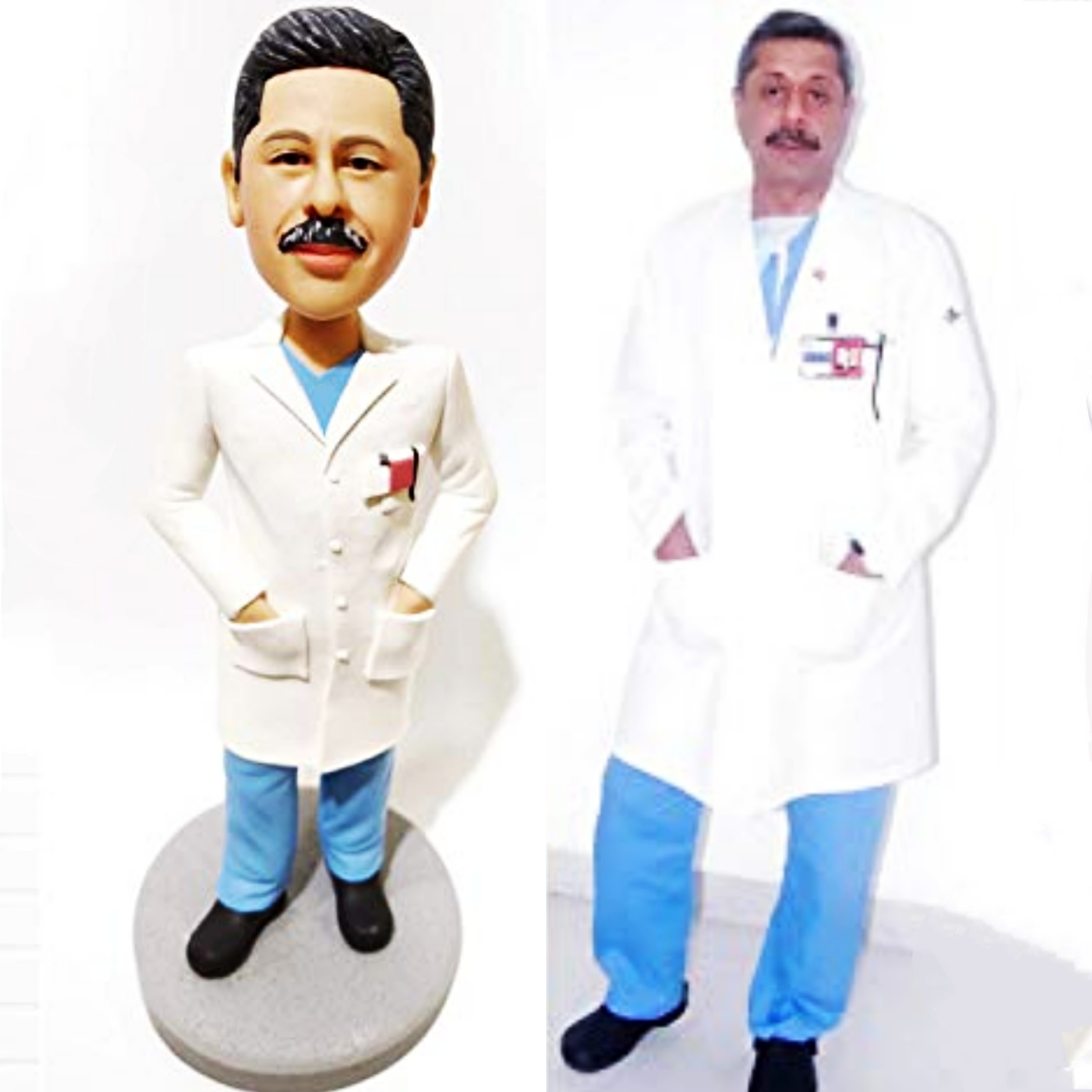 【オーダーメイド】3D肖像画 似顔絵 人形 フィギュア 彼氏 彼女 誕生日 ケーキトッパー 記念日 医者 カップル プレゼント