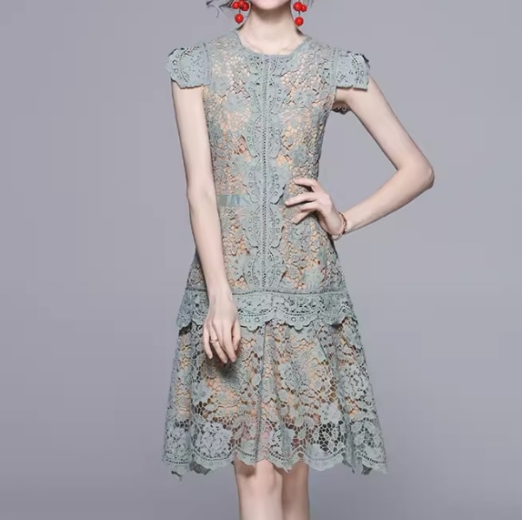 レディース ワンピース ドレス ミニ 膝丈 半袖 ラウンドネック タイト スリム Aライン 刺繍 シフォン ウエストマーク ファスナー 透け感 シースルー 薄手 サテン 大人可愛い 上品 おしゃれ