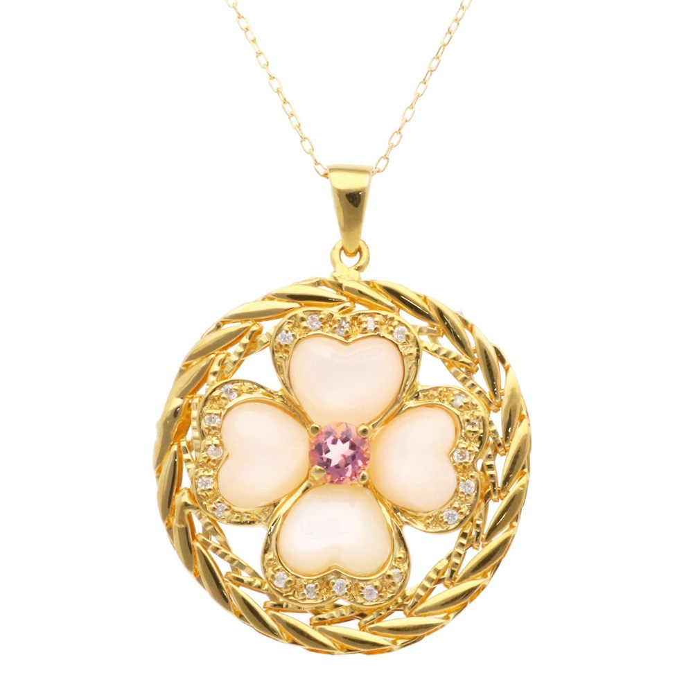 ネックレス 18金 K18イエローゴールド ピンクトルマリン 中古 美品 82,401円