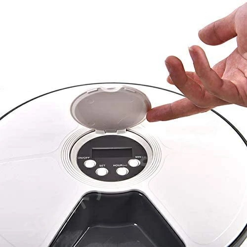 ペットフィーダー 猫犬用 6食分 6 x 128ml 自動給餌器 24時間タイマーセット可能 ペット食器 操作簡単 留守も安心 自動えさやり ドライウェットフード対応 食事 健康管理 ネコ いぬ エ 5,863円