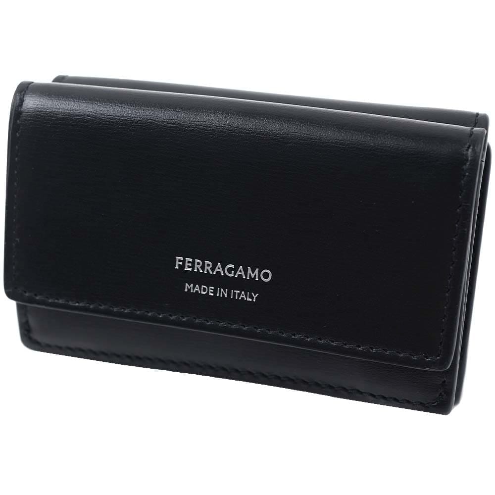 フェラガモ 三つ折り財布 ミニ財布 メンズ ブラック Ferragamo 661337 770115 661337-770115