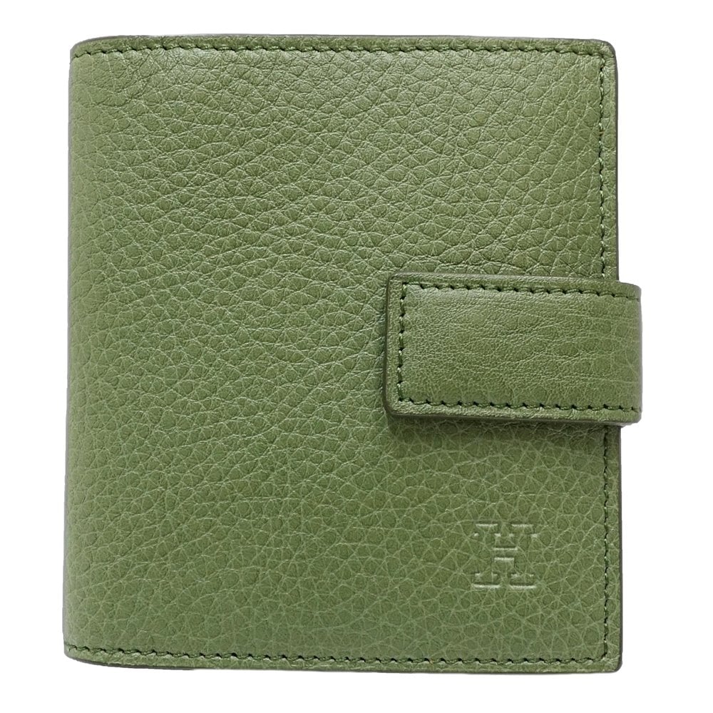 【中古】二つ折り財布 コンパクトウォレット レザー グリーン レディース /181616