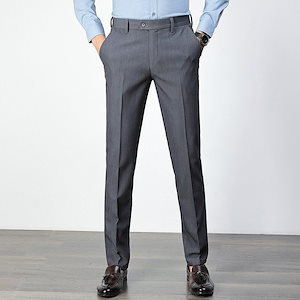 スラックス ノータック ピッタリの長さに 裾上げ済み ビジネス メンズ 長ズボン スキニーパンツ ス13666