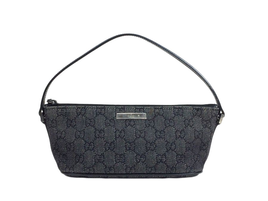 ハンドバッグ GG キャンバス グレー アクセサリーポーチ 中古品