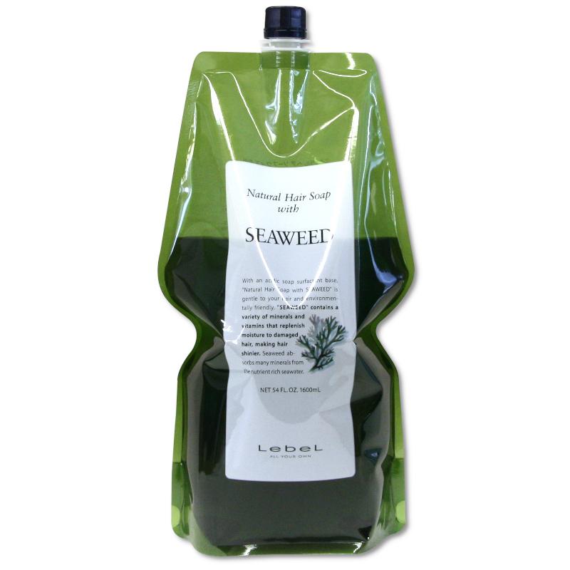 【正規販売店】ナチュラル ヘア シャンプー ソープ ウィズ SW シーウィード 1600mL（詰替用） Natural 正規品 シャンプー 大容量 詰め替え ボトル メンズ 美容室専売 サロン専売品