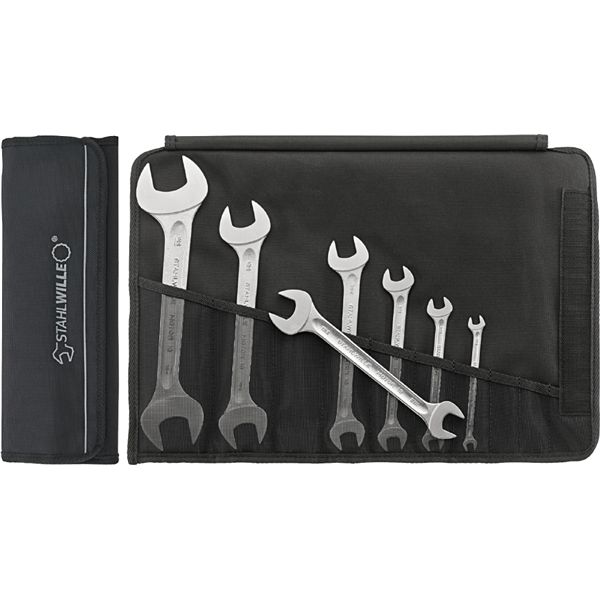 STAHLWILLE スタビレー 7点入 両口スパナセット ロールアップケース付 インチサイズ 10A/7 スパナ 工具 ツール DIY 作業工具