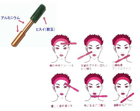 ネフライト（軟玉ヒスイ）．美肌ローラー [ 美顔ローラー 美肌増進ローラー 美容 美肌 活性化 アン