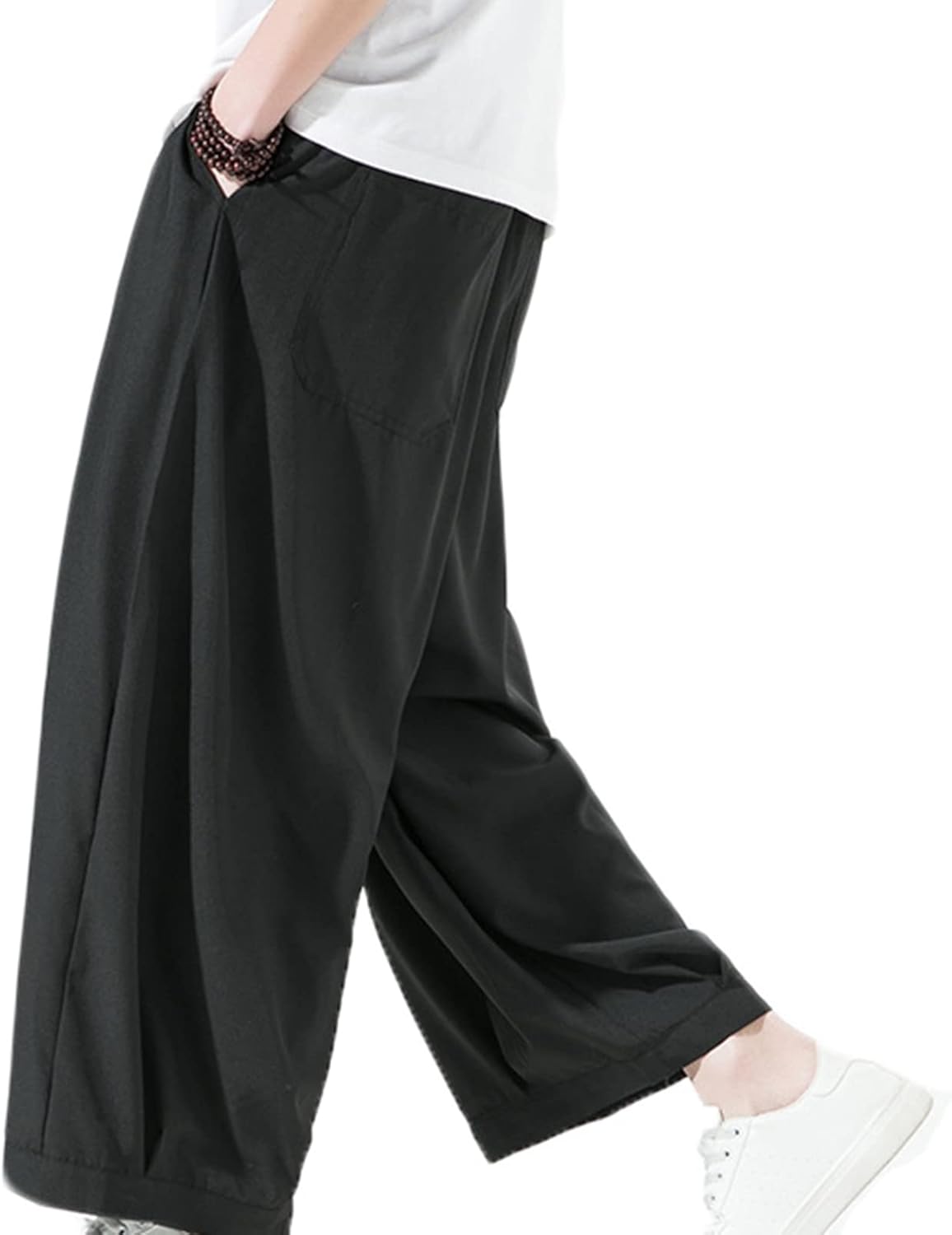 ワイドパンツ メンズ アイスシルク 涼感 ロングパンツ メンズ 長ズボン M~2XL 涼しい 袴パンツ ガウチョパンツ 無地 シンプル ビッグシルエット 大きいサイズ M~5XL 着痩せ 極 7,946円