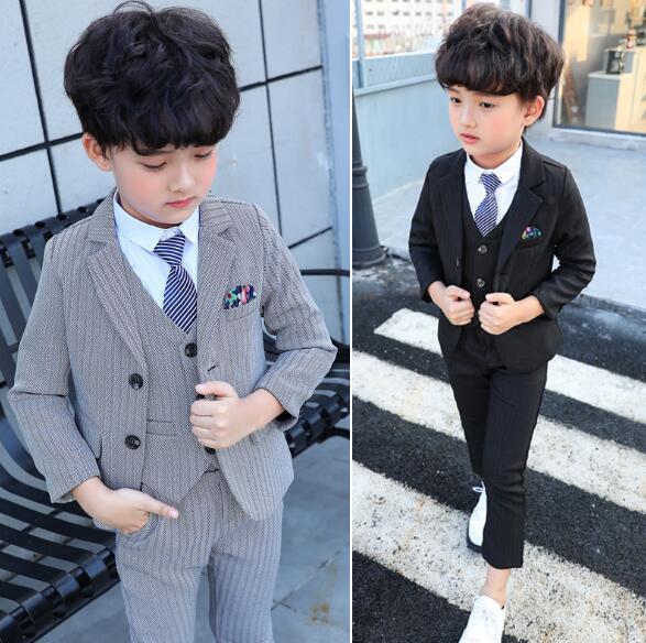 キッズスーツセット　七五三 　男の子　フォーマル　３点セット　ストライプ　90-140ＣＭ　発表会 5,487円