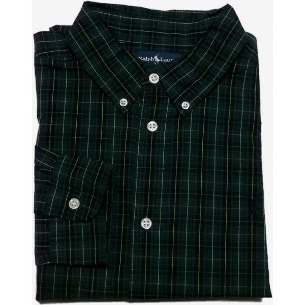 ボーイズサイズ 長袖 ボタンダウンシャツ グリーン boys PR2-907