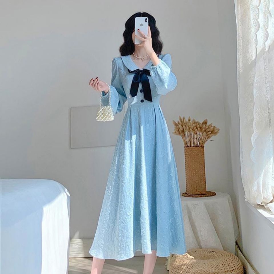 【送料無料】2024年春のレディースドレスレトロな気質優しいボトミングウエストスリムな小さなドレス 母の日