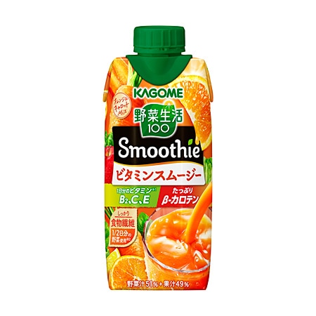 【送料無料】KAGOME カゴメ 野菜生活100 Smoothie ビタミンスムージー 330ml3ケース/36本 5,565円