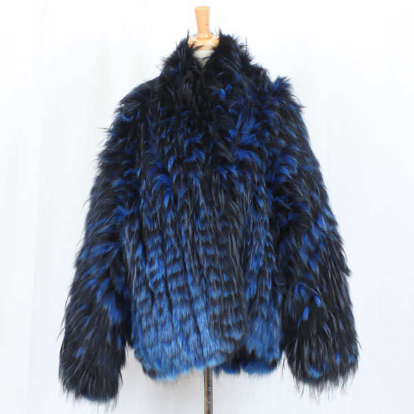 フィンラクーン ファー ジャケット ブルー 送料無料 レディース ギフト プレゼント