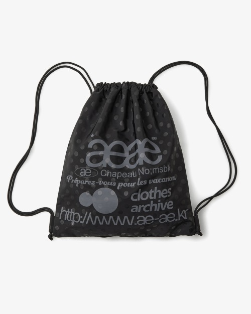 【AEAE】 WEB LOGO DOT GYM SACK [BLACK] リュック 正規品