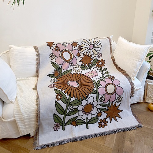 ブランシュ ロマンチック フラワー ビンテージ ブランケット