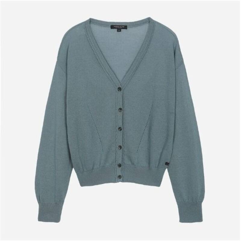 Vネック・ドロップショルダーカーディガン T264MCD236W