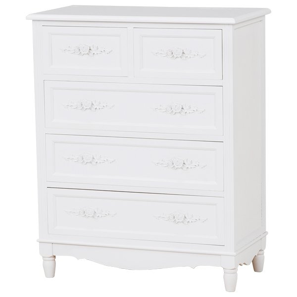 チェスト リビング収納 収納家具 引出し5杯 高級 彫刻仕上げ たんす タンス 幅65 高さ80