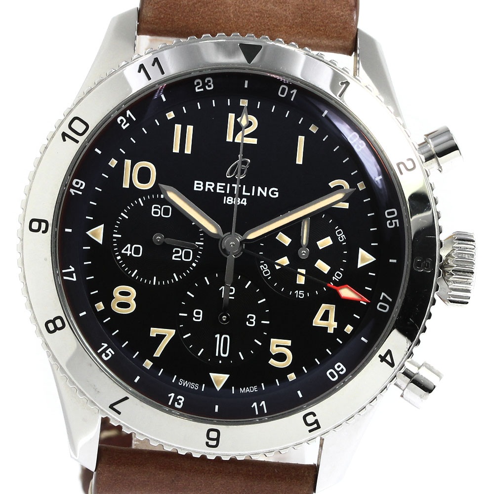 ブライトリング BREITLING AB0445 スーパー アヴィ B04 GMT クロノグラフ 自動巻き メンズ 良品 内箱保証書付き_768491【中古】