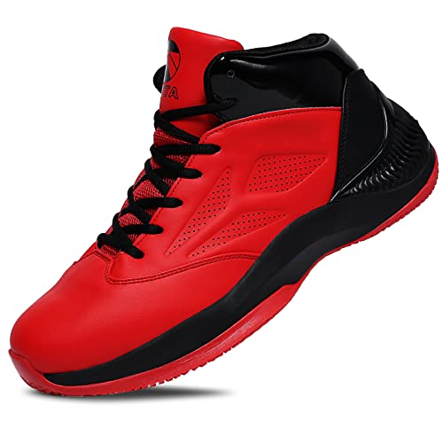 Beita Sports スニーカー メンズ バスケットシューズ ジュニア ウォーキングシューズ 疲れにくい ハイカット 幅広 赤 黒 27.5センチ