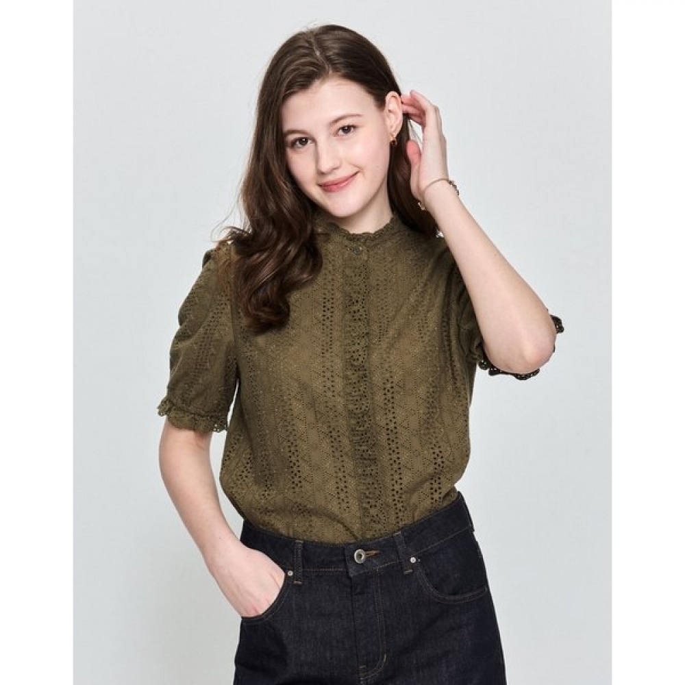 [25SS] アイレットブラウスカーキ HSSH5B401K2