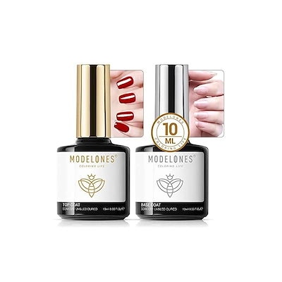 他サイト： Modelones ジェルネイル トップコート ベースコート 10ml 2本セット ノンワイプ 拭き取り不要 大容量 速乾 ジェルネイル用 UV/LED対応 カラージェルネイルの商品画像