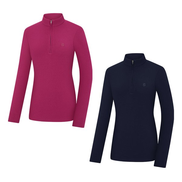 女性用裏起毛ソフトタッチ登山長袖ハーフジップTシャツ2503TK439W