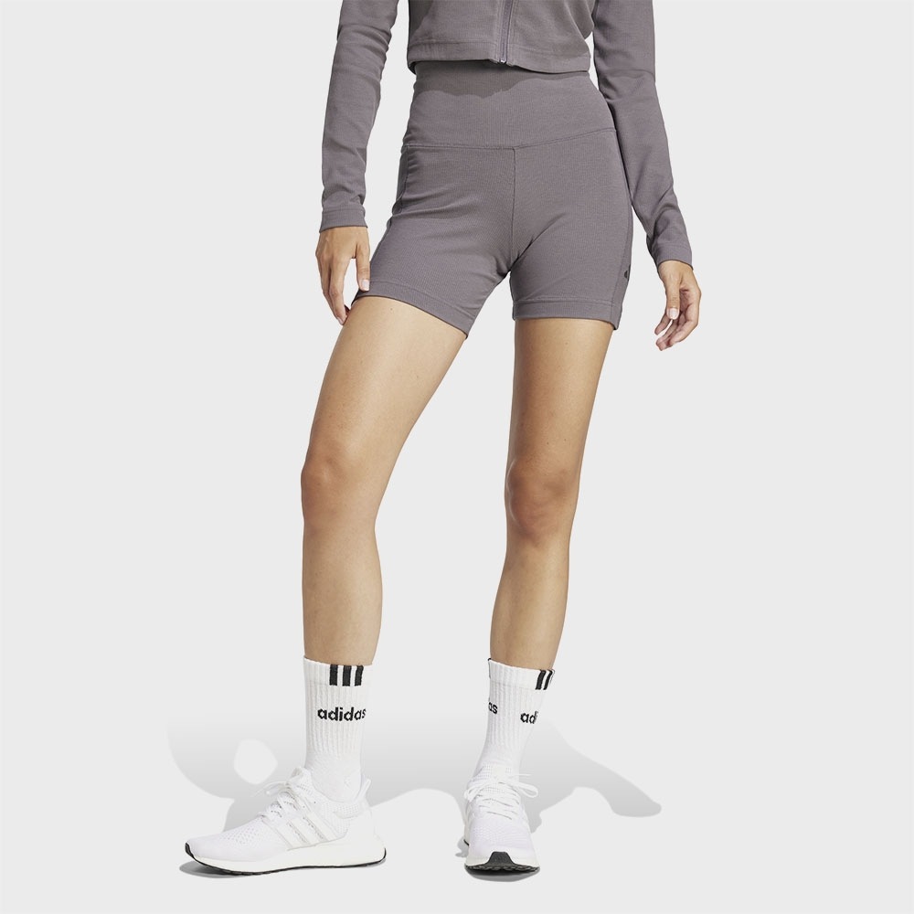アディダス ALL SZN リブ付きハイウエストバイクショーツ-グレー/JJ1233