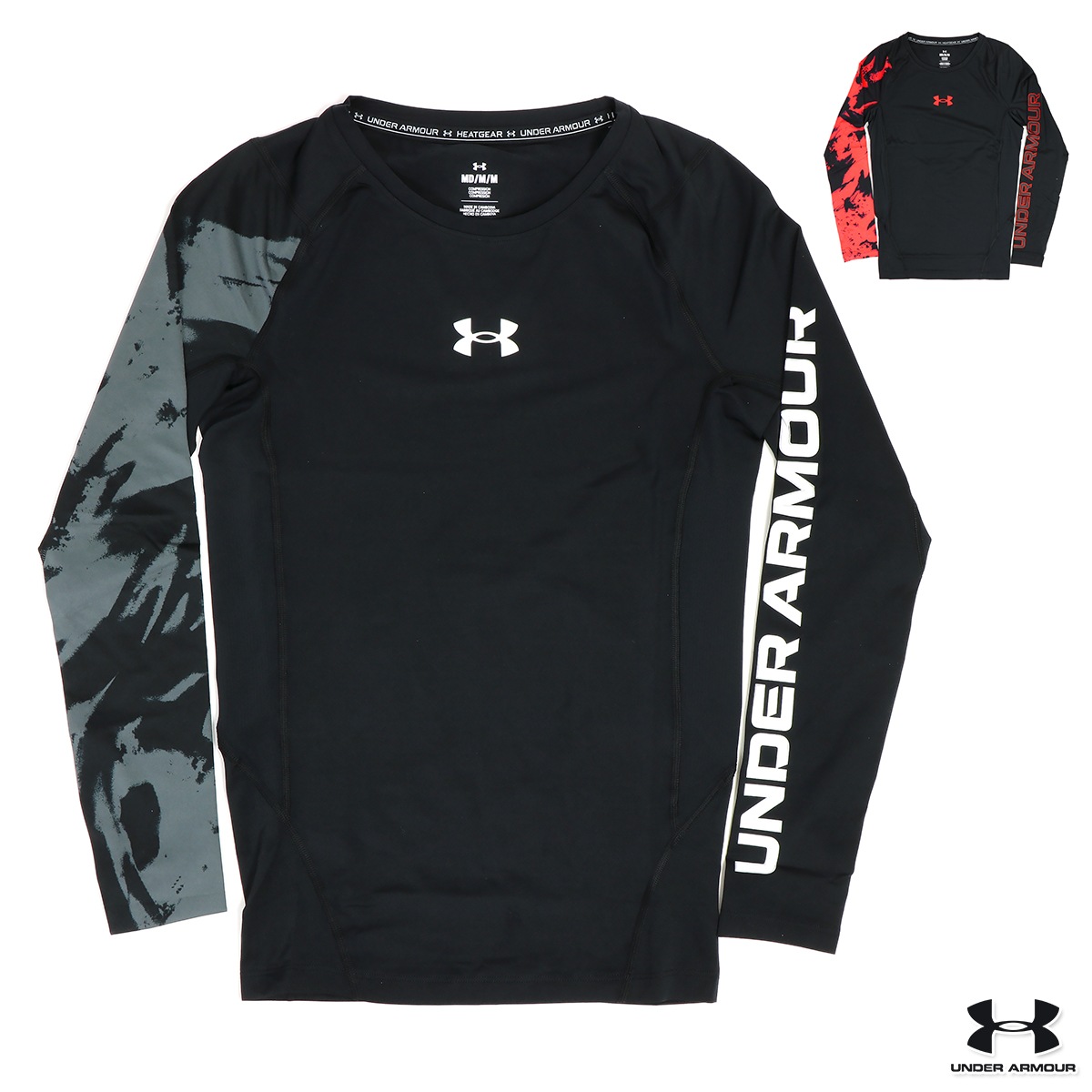 ヒートギア コンプレッション L/Sシャツ メンズ/男性用 アンダーシャツ ブラック M/L/XL 1381355