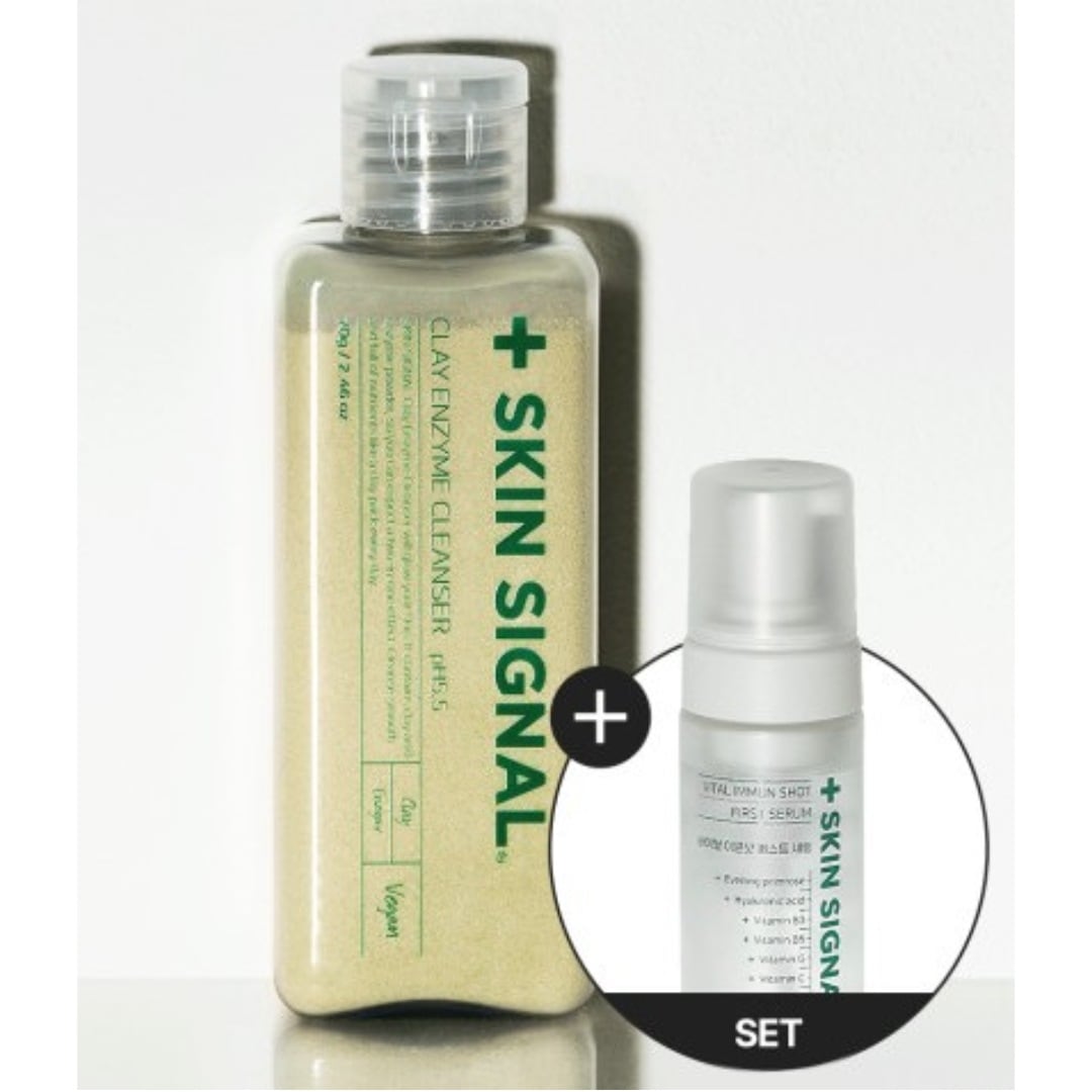 [THEARTHY] (グルタチオンセット) グリーンクレイ酵素洗顔剤+バイタル イミュンショット バブルセラム