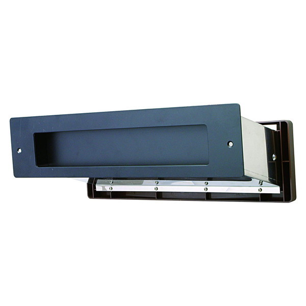 水上(MIZUKAMI) No.3000ポスト ヨコ型 内フタ付気密型 大壁 黒